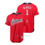 Maglia Baseball Uomo All Star Game Atlanta Braves Ozzie Albies 2018 1ªRun Derby National League Rosso