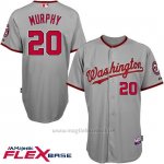 Maglia Baseball Uomo Washington Nationals Daniel Murphy Autentico Collezione Grigio Flex Base Giocatore