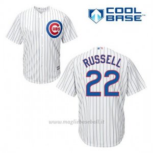 Maglia Baseball Uomo Chicago Cubs 22 Addison Russell Bianco 1ªCool Base