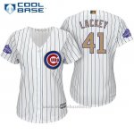 Maglia Baseball Donna Chicago Cubs 41 John Lackey Bianco Or Program Cool Base