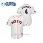 Maglia Baseball Uomo Houston Astros 4 Ge Orge Springer 2019 Postseason Cool Base Bianco