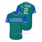 Maglia Baseball Uomo Seattle Mariners Jean Segura 2018 Llws Players Weekend El Mambo Aqua