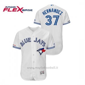 Maglia Baseball Uomo Toronto Blue Jays Teoscar Hernandez 150th Aniversario Patch Autentico Flex Base Bianco