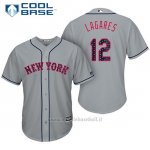 Maglia Baseball Uomo New York Mets 2017 Estrellas y Rayas Juan Lagares Grigio Cool Base