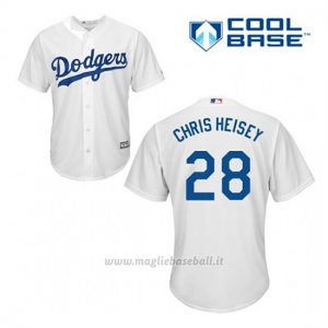 Maglia Baseball Uomo Los Angeles Dodgers Chris Heisey 28 Bianco 1ªCool Base