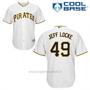 Maglia Baseball Uomo Pittsburgh Pirates Jeff Locke 49 Bianco 1ªCool Base
