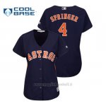 Maglia Baseball Donna Houston Astros George Springer Cool Base Majestic Alternato Blu