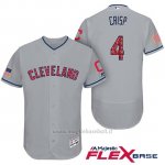Maglia Baseball Uomo Cleveland Indians 2017 Estrellas y Rayas Coco Crisp Grigio Flex Base