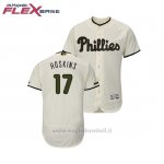 Maglia Baseball Uomo Philadelphia Phillies Rhys Hoskins 2018 Dia de los Caidos Flex Base Crema