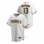 Maglia Baseball Uomo San Diego Padres Manny Machado Replica Primera Bianco Marrone