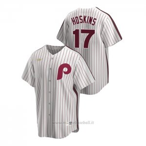 Maglia Baseball Uomo Philadelphia Phillies Rhys Hoskins Cooperstown Collection Primera Bianco