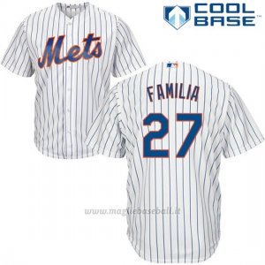 Maglia Baseball Uomo New York Mets 27 Jeurys Familia Bianco Cool Base