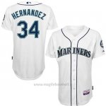 Maglia Baseball Uomo Seattle Mariners 34 Felix Hernandez Bianco 1ª6300