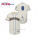 Maglia Baseball Uomo Seattle Mariners Mike Leake 150th Aniversario Patch Autentico Flex Base Crema
