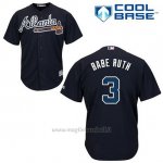 Maglia Baseball Uomo Atlanta Braves 3 Babe Ruth Blu Alterner Cool Base