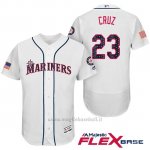 Maglia Baseball Uomo Seattle Mariners 2017 Estrellas y Rayas Nelson Cruz Bianco Flex Base