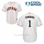 Maglia Baseball Uomo Houston Astros Carlos Correa 1 Bianco 1ªCool Base