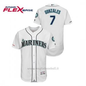 Maglia Baseball Uomo Seattle Mariners Marco Gonzales 150th Aniversario Patch Flex Base Bianco