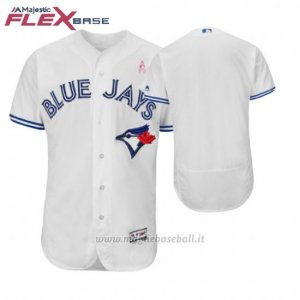 Maglia Baseball Uomo Toronto Blue Jays Bianco 2018 Dia de la Madre Flex Base