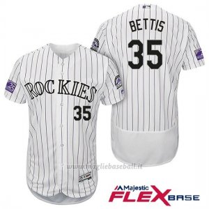 Maglia Baseball Uomo Colorado Rockies Chad Bettis 35 Bianco 25th Season Flex Base