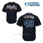 Maglia Baseball Uomo Atlanta Braves 49 Julio Teheran Blu Alterner Cool Base