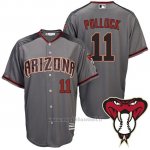 Maglia Baseball Uomo Arizona Diamondbacks 11 A.J. Pollock Grigio Road