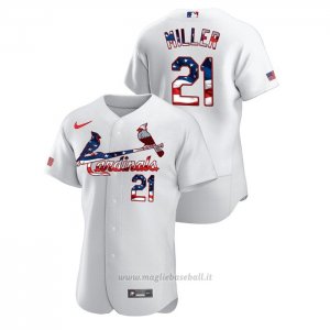 Maglia Baseball Uomo St. Louis Cardinals Andrew Miller 2020 Stars & Stripes 4th of July Bianco