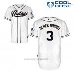 Maglia Baseball Uomo San Diego Padres Derek Norris 3 Bianco 1ªCool Base