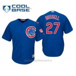Maglia Baseball Uomo Chicago Cubs Addison Russell Cool Base Entrenamiento De Primavera 2019 Blu