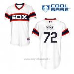 Maglia Baseball Uomo Chicago White Sox 72 Carlton Fisk Bianco Alterner Cool Base