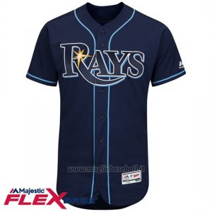 Maglia Baseball Uomo Tampa Bay Rays Blank Blu Flex Base Autentico Collezione