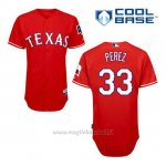 Maglia Baseball Uomo Texas Rangers Martin Perez 33 Rosso Alterner Cool Base