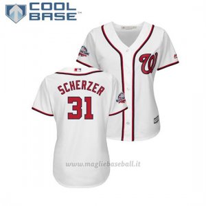 Maglia Baseball Donna Washington Nationals Max Scherzer 2018 All Star Game Cool Base Bianco