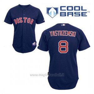 Maglia Baseball Uomo Boston Red Sox 8 Carl Yastrzemski Blu Alterner Cool Base