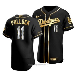 Maglia Baseball Uomo Los Angeles Dodgers A.j. Pollock Golden Edition Autentico Nero