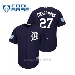 Maglia Baseball Uomo Detroit Tigers Jordan Zimmermann Cool Base Entrenamiento De Primavera 2019 Blu