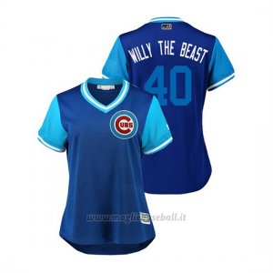 Maglia Baseball Donna Chicago Cubs Willson Contreras 2018 Llws Players Weekend Willy The Beast Royal