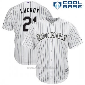 Maglia Baseball Uomo Colorado 21 Onathan Lucroy Biancoplayer Cool Base