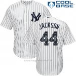 Maglia Baseball Uomo New York Yankees 44 Reggie Jackson Biancoteam Logo Fashion Cool Base
