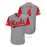 Maglia Baseball Uomo Cincinnati Reds Brandon Dixon 2018 Llws Players Weekend B Dix Grigio