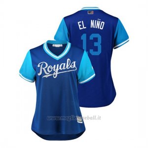 Maglia Baseball Donna Kansas City Royals Salvador Perez 2018 Llws Players Weekend El Nino Royal