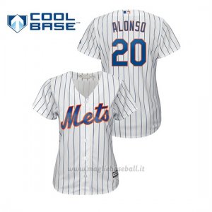 Maglia Baseball Donna New York Mets Pete Alonso Cool Base Majestic 1ªBianco