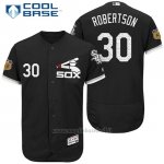 Maglia Baseball Uomo Chicago White Sox 30 David Robertson Nero 2017 Allenamento Primaverile Cool Base Giocatore