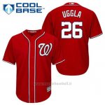 Maglia Baseball Uomo Washington Nationals Dan Uggla 26 Rosso Alterner Cool Base