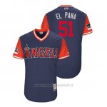 Maglia Baseball Uomo Los Angeles Angels Jaime Barria 2018 Llws Players Weekend El Pana Blu