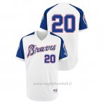 Maglia Baseball Hombre Atlanta Braves 20 Josh Donaldson Turn Back The Clock 1974 Autentico Bianco