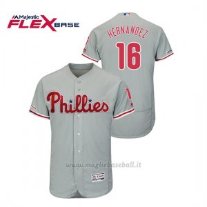 Maglia Baseball Uomo Philadelphia Phillies Cesar Hernandez 150th Aniversario Patch Flex Base Grigio