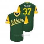 Maglia Baseball Uomo Oakland Athletics Edwin Jackson 2018 Llws Players Weekend Scoop Green