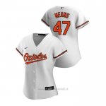 Maglia Baseball Donna Baltimore Orioles John Means 2020 Replica Primera Bianco