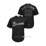 Maglia Baseball Hombre Atlanta Braves 13 Ronald Acuna Jr. 2019 Players Weekend El De La Sabana Replica Nero